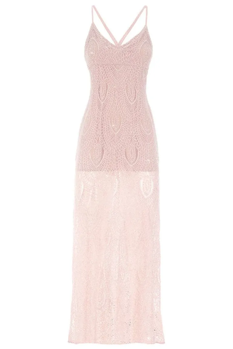 Dresses<CULT MIA DELICATE LACE MAXI GOWN Baby Pink