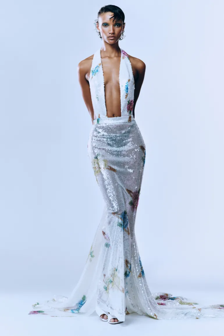 Dresses | Gowns<CULT MIA BACKLESS SEQUIN MAXI DRESS WITH TRAIN Multicolor