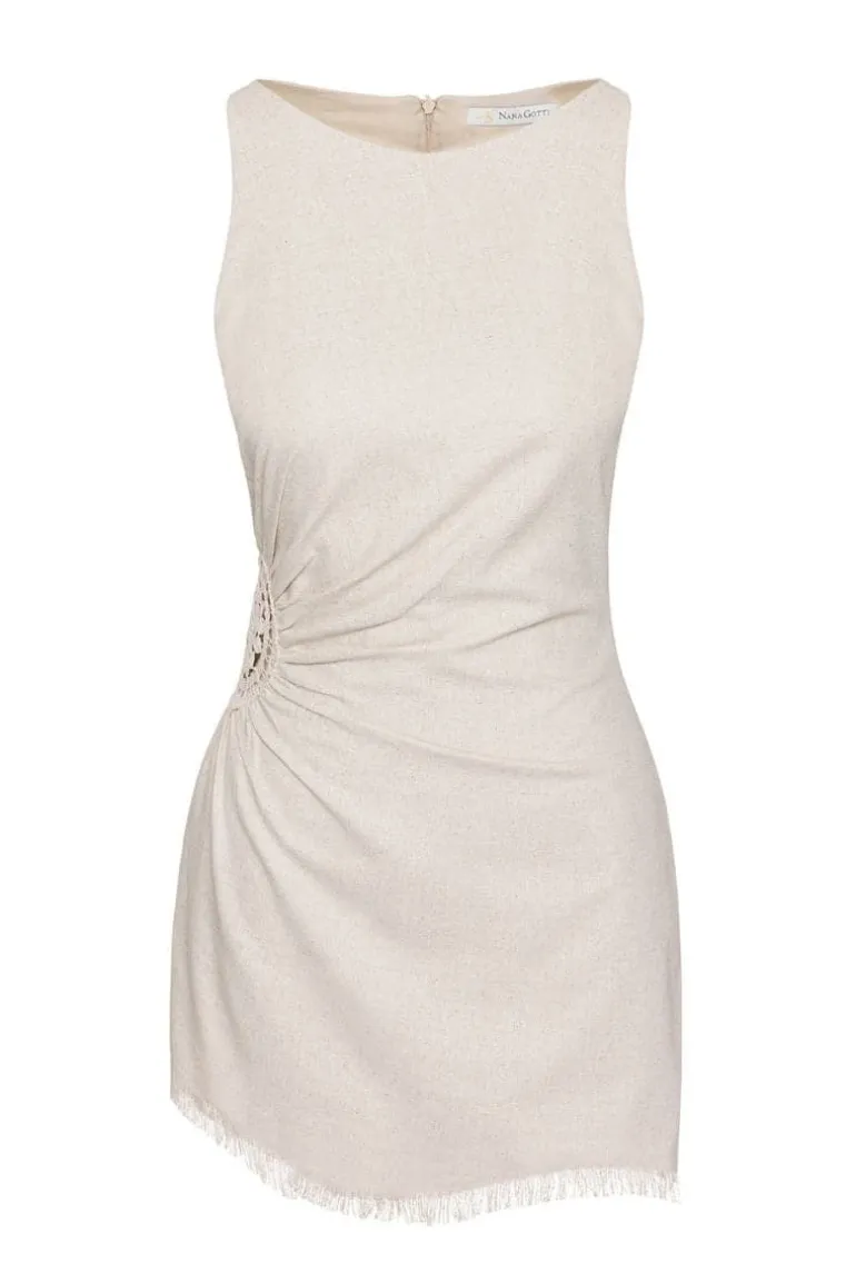 Dresses | Mini Dresses<CULT MIA BALIN LINEN MINI DRESS Beige