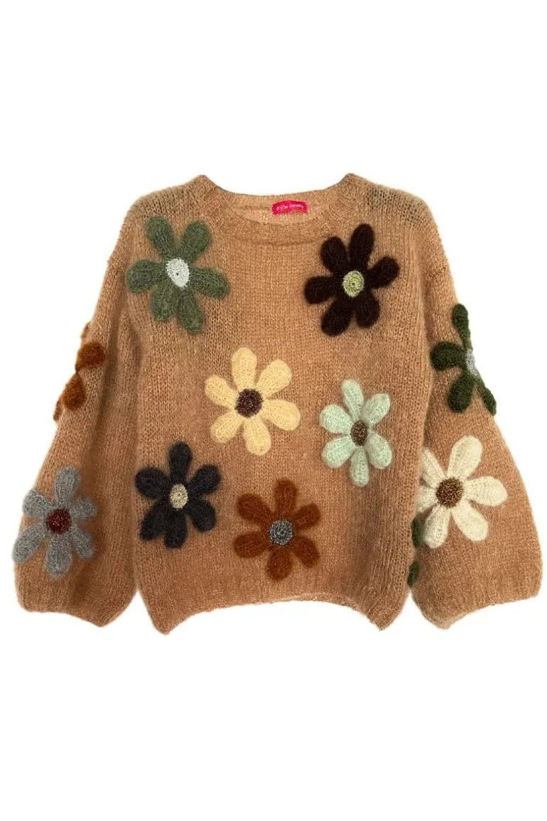 Knitwear<CULT MIA FREE FLOWERS PULL SWEATER Beige