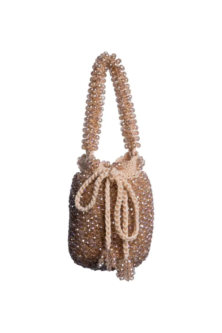 Top Handle Bags<CULT MIA HANDMADE PALOMINO BEADED BAG Beige