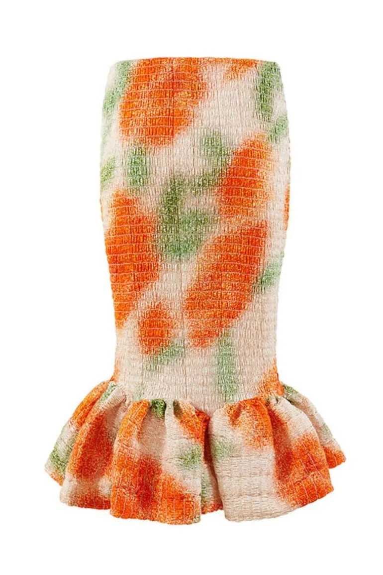Skirts<CULT MIA BEIGE ROSANNA MERMAID MIDI SKIRT Beige/Scarlet/Green