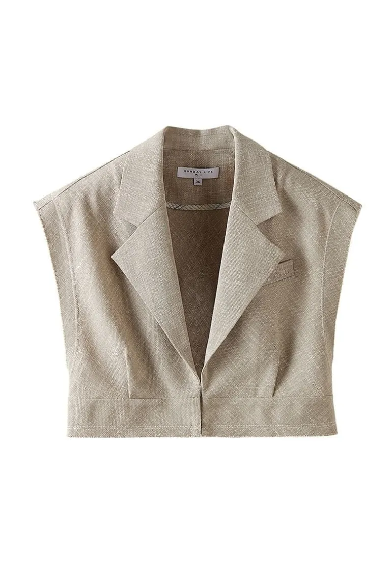 Jackets<CULT MIA SLEEVELESS JACKET Beige