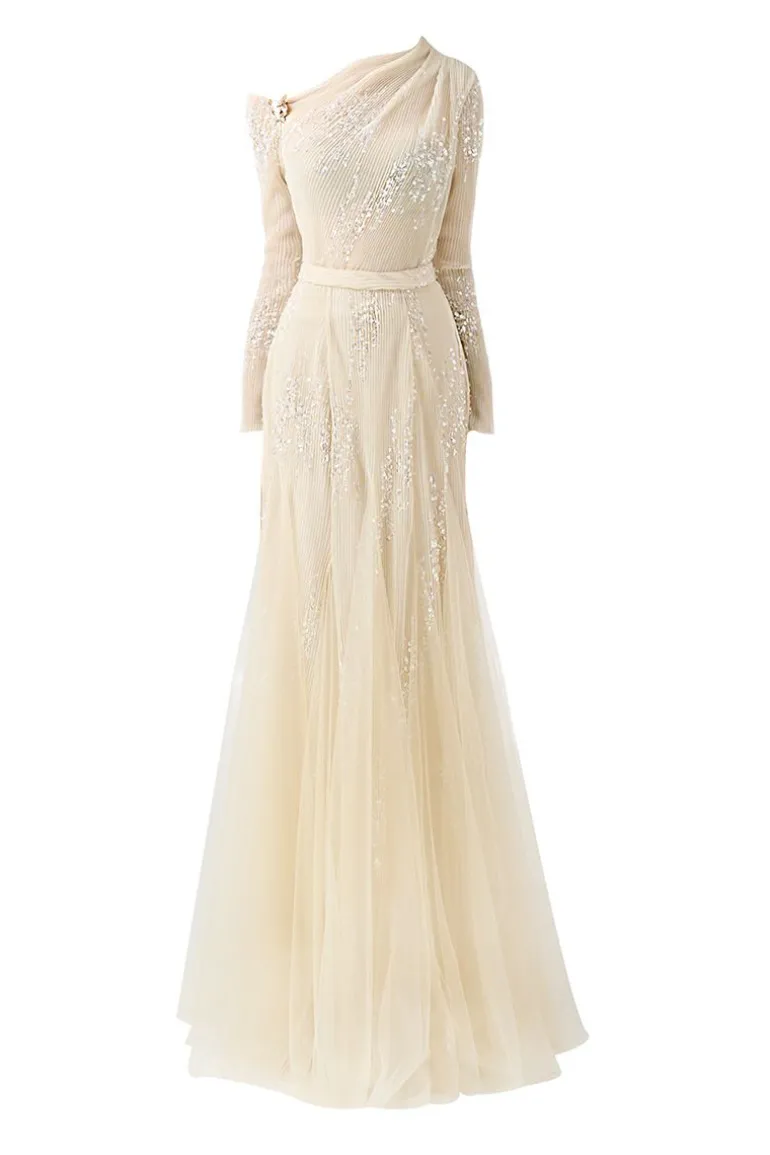 Outfit Sets<CULT MIA SOFTEN LAYERED FLOOR LENGTH TOP AND SKIRT SET Beige