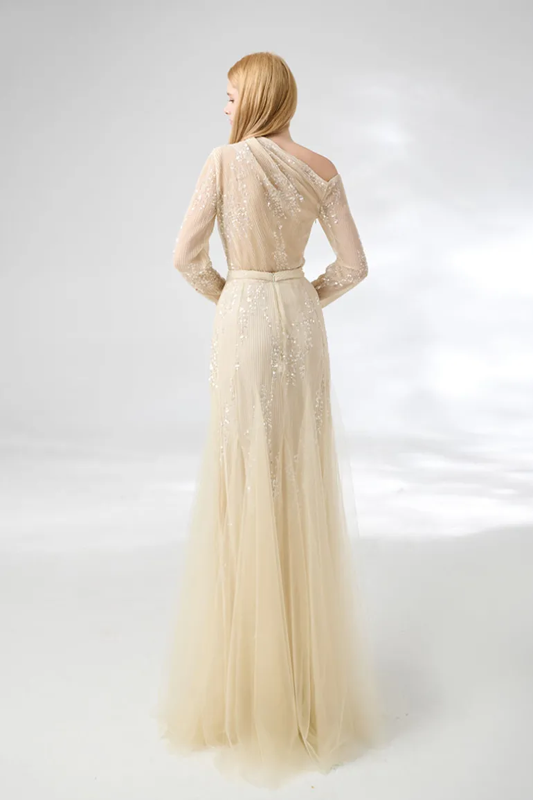 Outfit Sets<CULT MIA SOFTEN LAYERED FLOOR LENGTH TOP AND SKIRT SET Beige