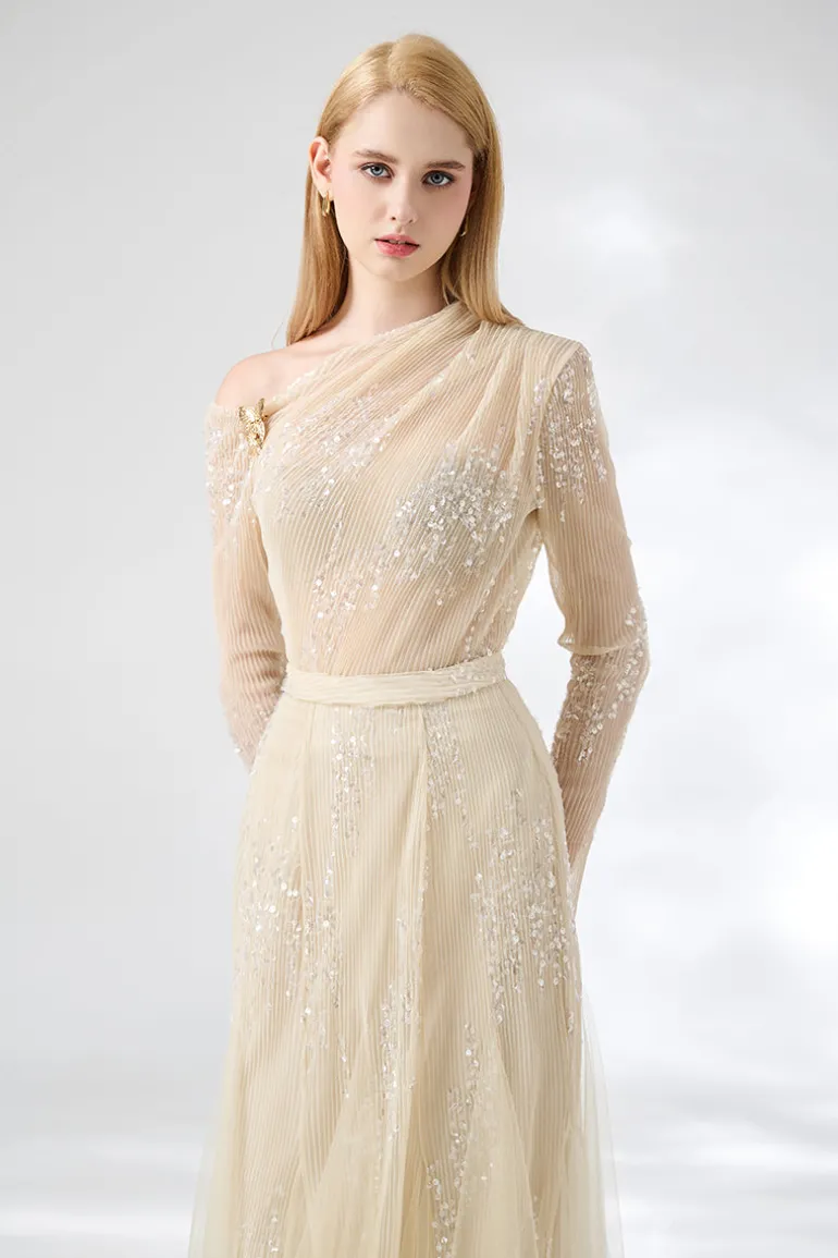 Outfit Sets<CULT MIA SOFTEN LAYERED FLOOR LENGTH TOP AND SKIRT SET Beige