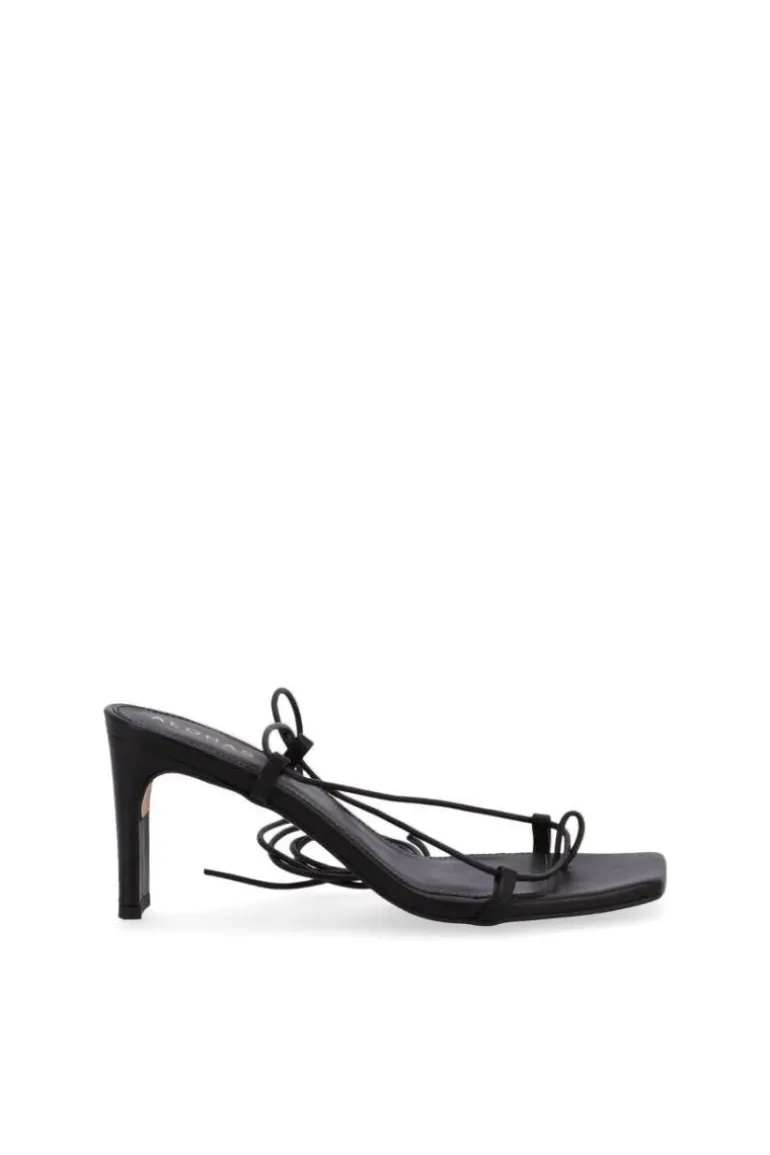 Heels<CULT MIA BELLINI BLACK LEATHER SANDALS