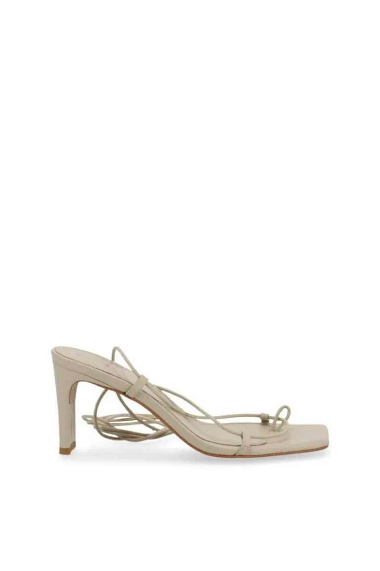 Heels<CULT MIA BELLINI CREAM LEATHER SANDALS