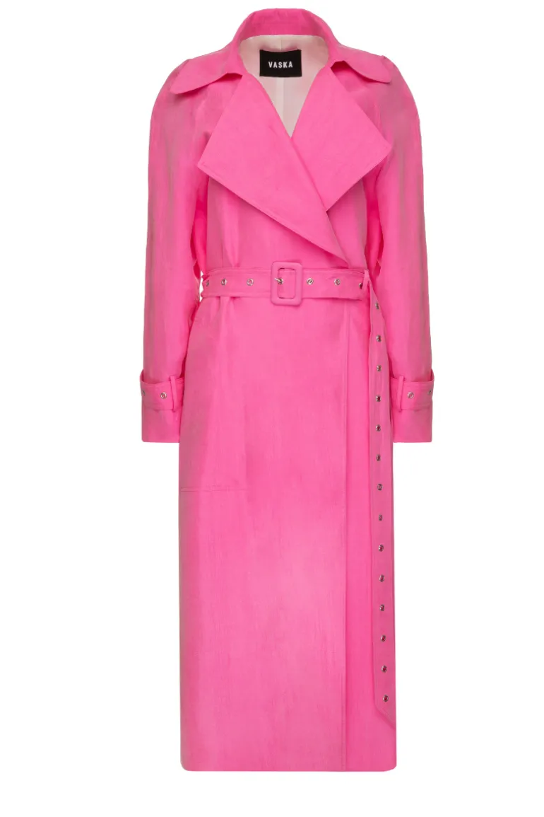 Coats<CULT MIA BELTED TRENCH COAT Hot Pink
