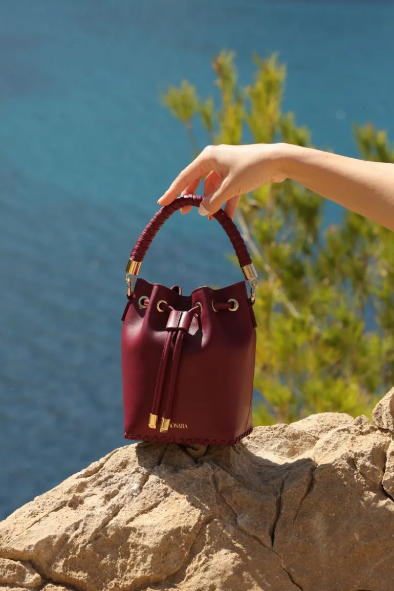 Top Handle Bags<CULT MIA BUCKET TOP HANDLE BAG Berry
