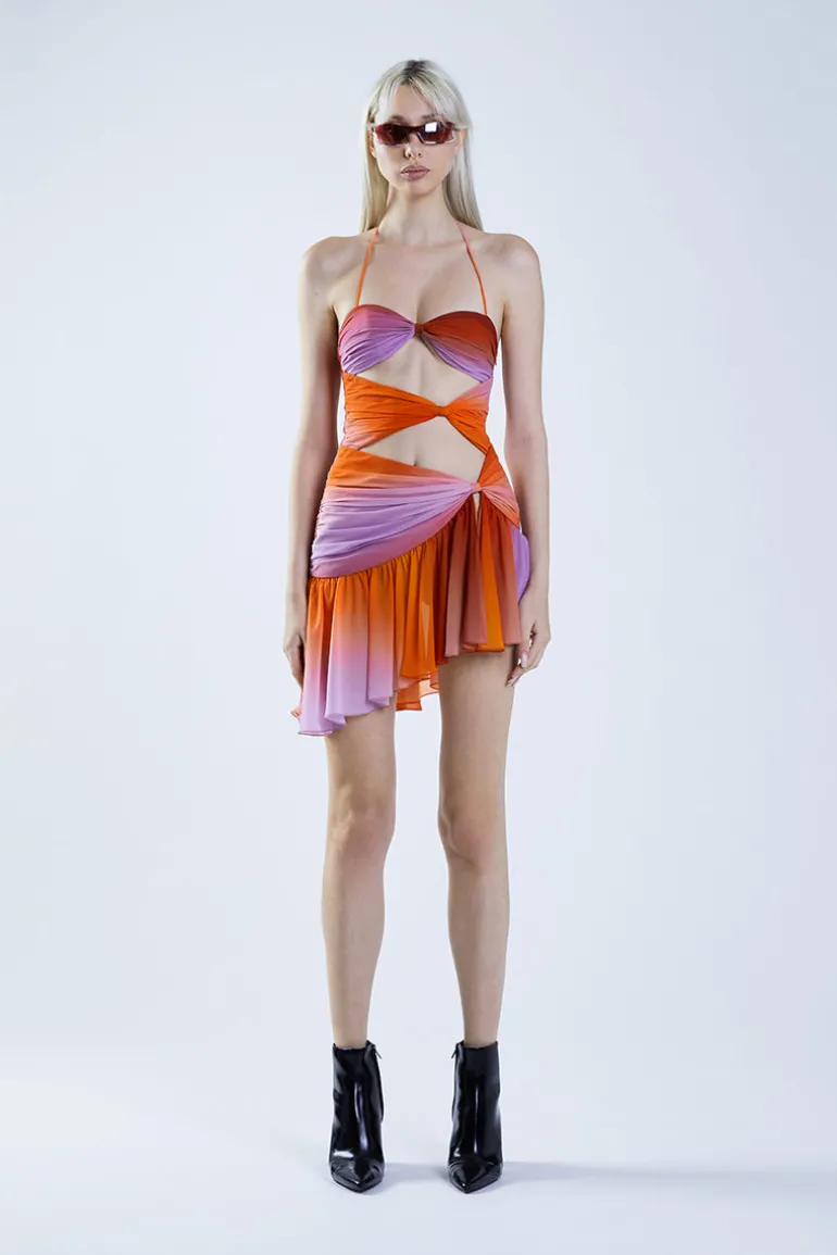 Dresses | Mini Dresses<CULT MIA BETTA DRAPED MINI DRESS IN HALF MOON RED Halfmoon Red