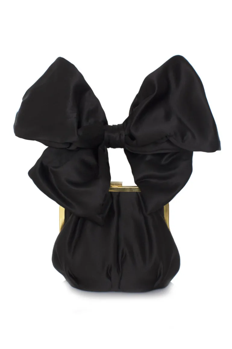 Shoulder Bags<CULT MIA BIG BOW BELLA HANDBAG Black