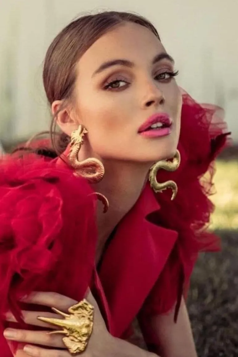 Earrings<CULT MIA BIG DRAGON EARRINGS Gold-plated