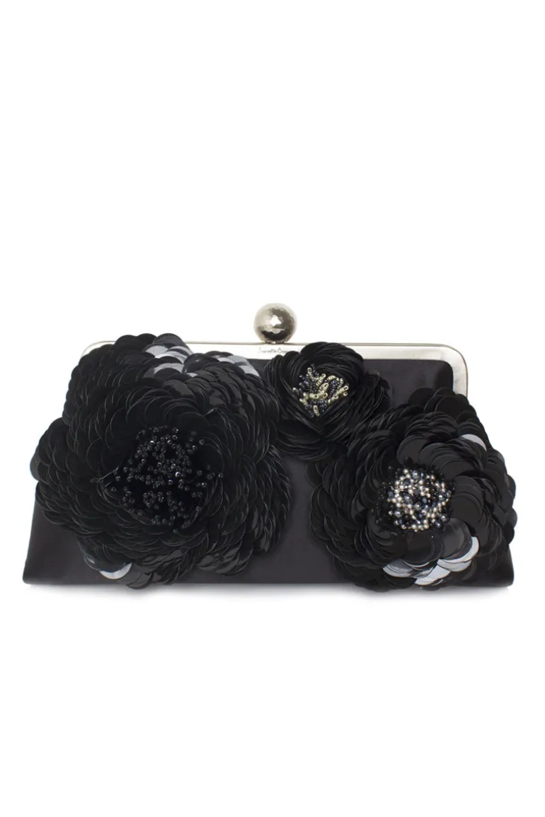 Clutch Bags<CULT MIA BIG FLORA CLASSIC CLUTCH Black