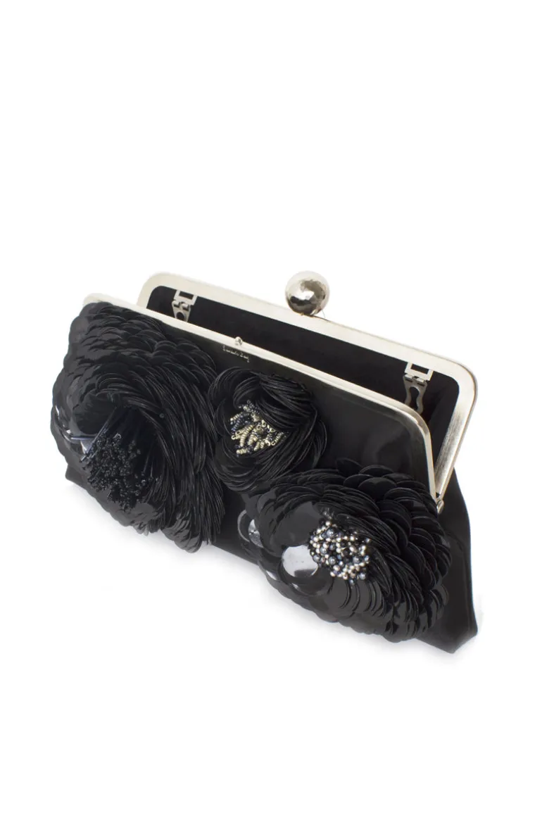 Clutch Bags<CULT MIA BIG FLORA CLASSIC CLUTCH Black