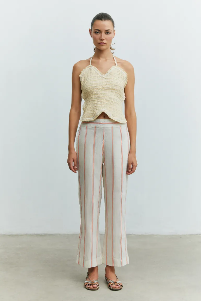 Pants<CULT MIA BIHAM STRIPED PANTS Spicy Orange/Baby Blue Striped