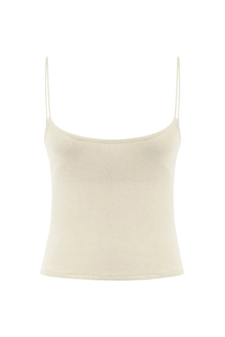 Tops<CULT MIA BILLIE CASHMERE VEST TOP Ecru