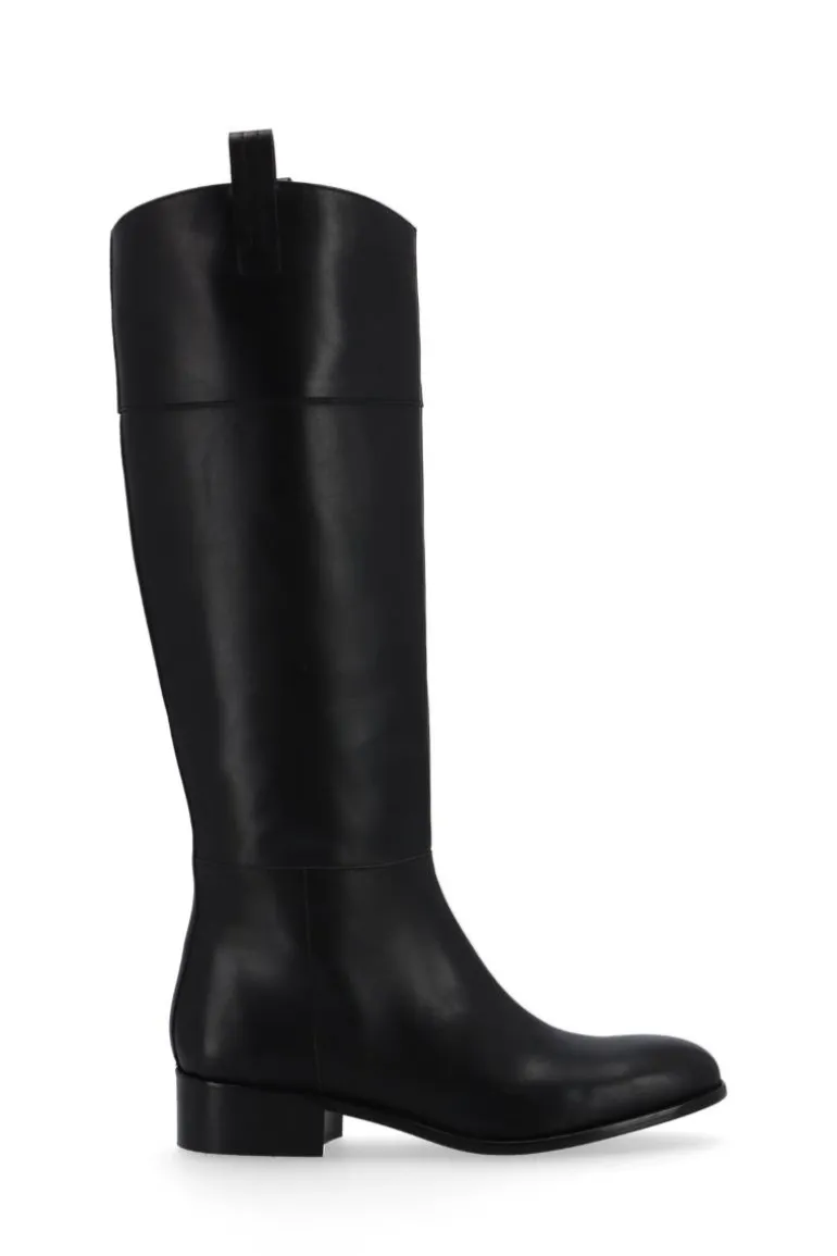 Boots<CULT MIA BILLIE LEATHER BOOTS IN BLACK