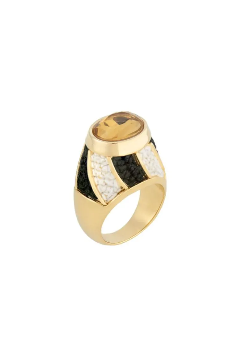 Rings<CULT MIA BLACK AND WHITE LOLLY RING Black/White