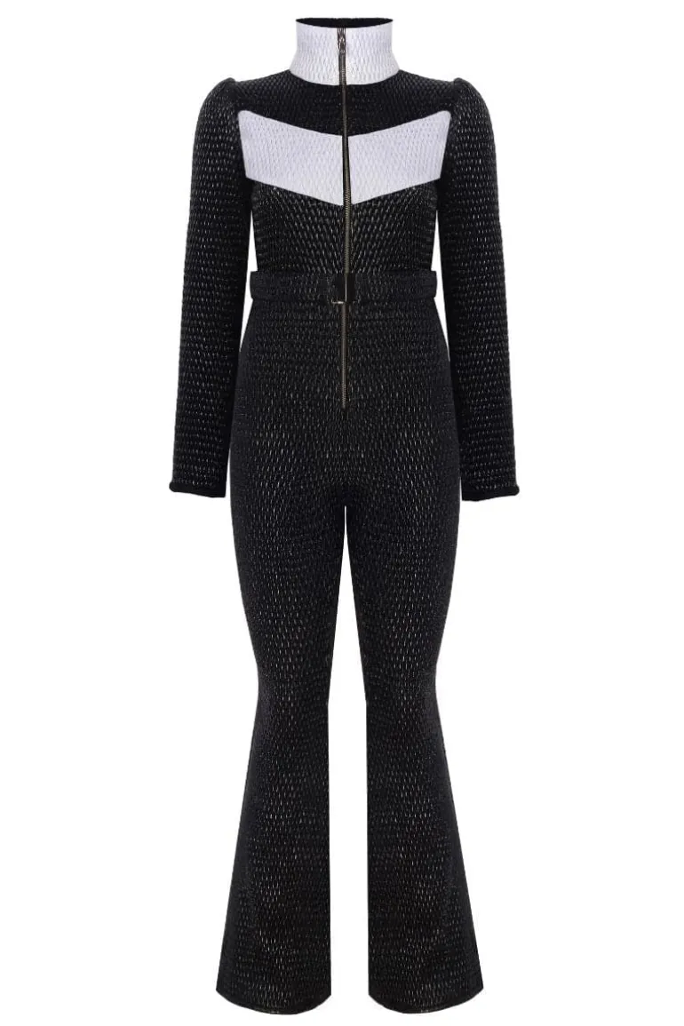 Jumpsuits<CULT MIA BLACK AND WHITE ONE-PIECE SKI SUIT Black/White