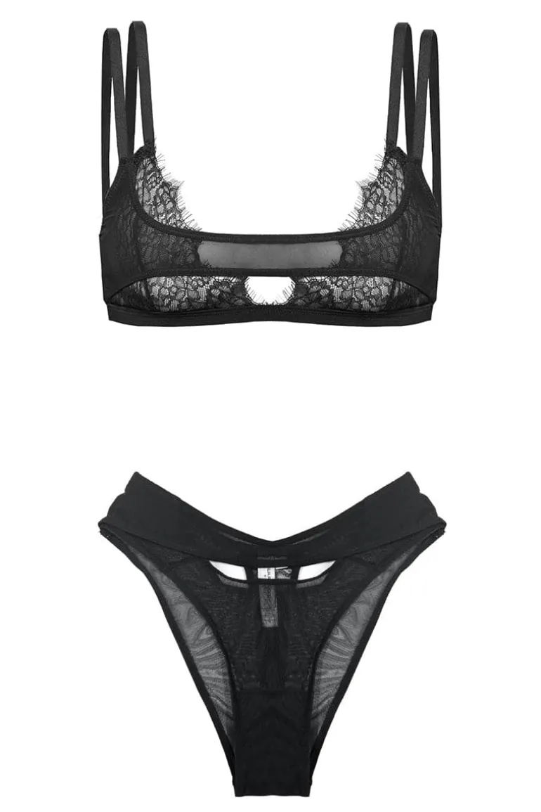 Lingerie<CULT MIA AVA BRA AND GEMMA BRIEF Black