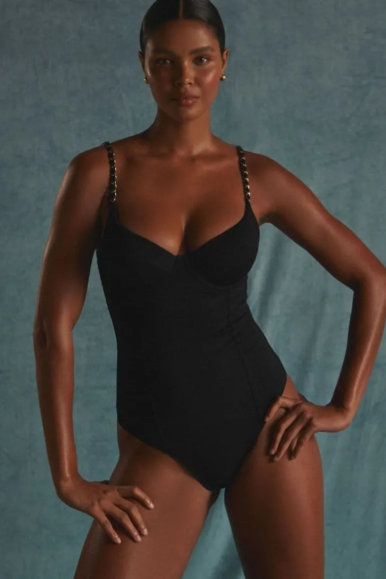 Swimwear<CULT MIA BIRD OF PARADISE ONE PIECE Black