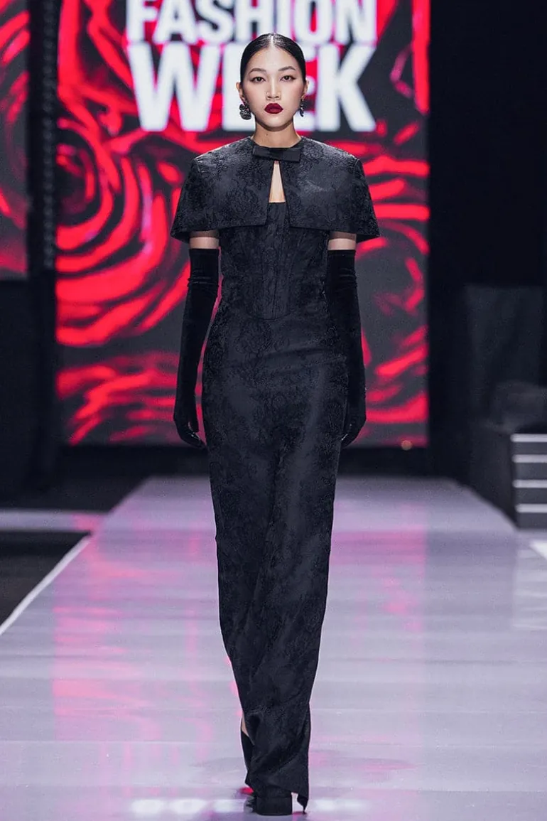 Dresses | Gowns<CULT MIA BUSTIER GOWN WITH MINI CAPE Black