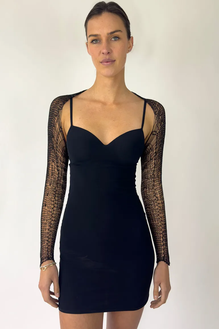 Knitwear<CULT MIA CHAIN BOLERO SHRUG Black