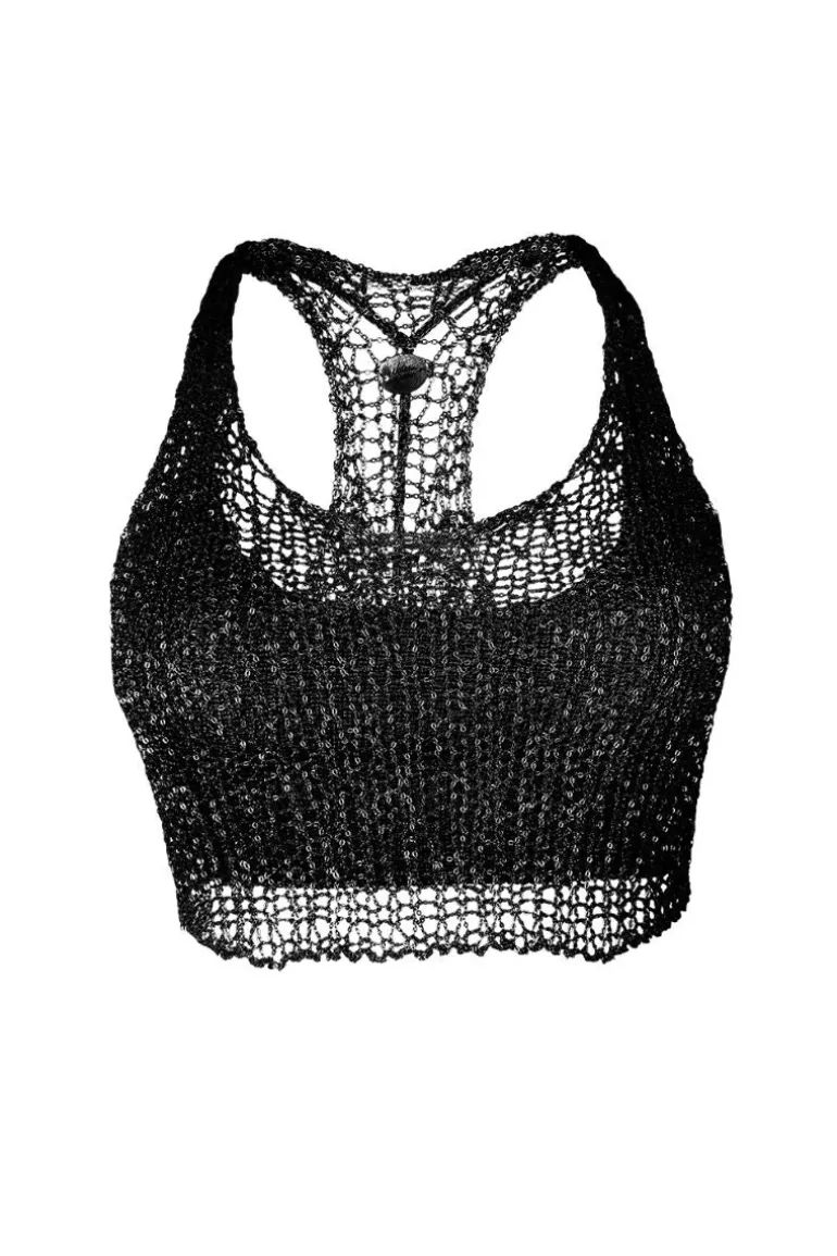 Tops<CULT MIA CHAIN RACERBACK WITH BRALETTE Black