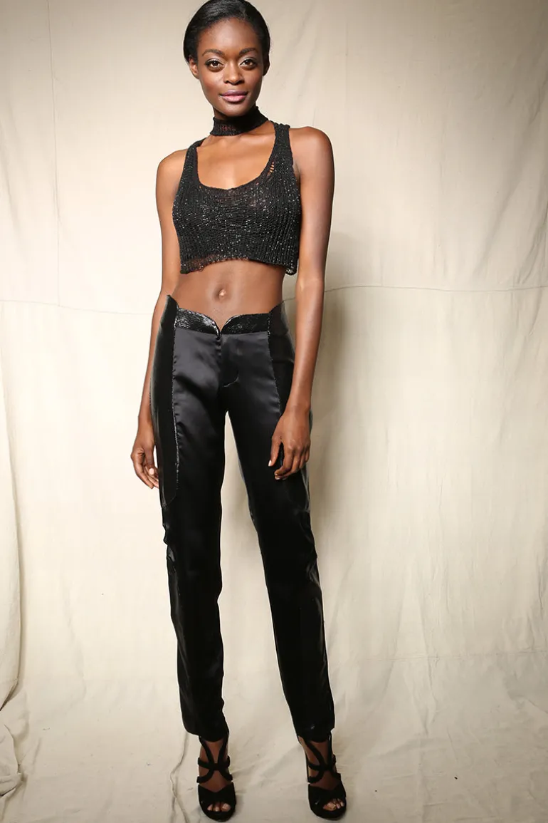 Tops<CULT MIA CHAIN RACERBACK WITH BRALETTE Black