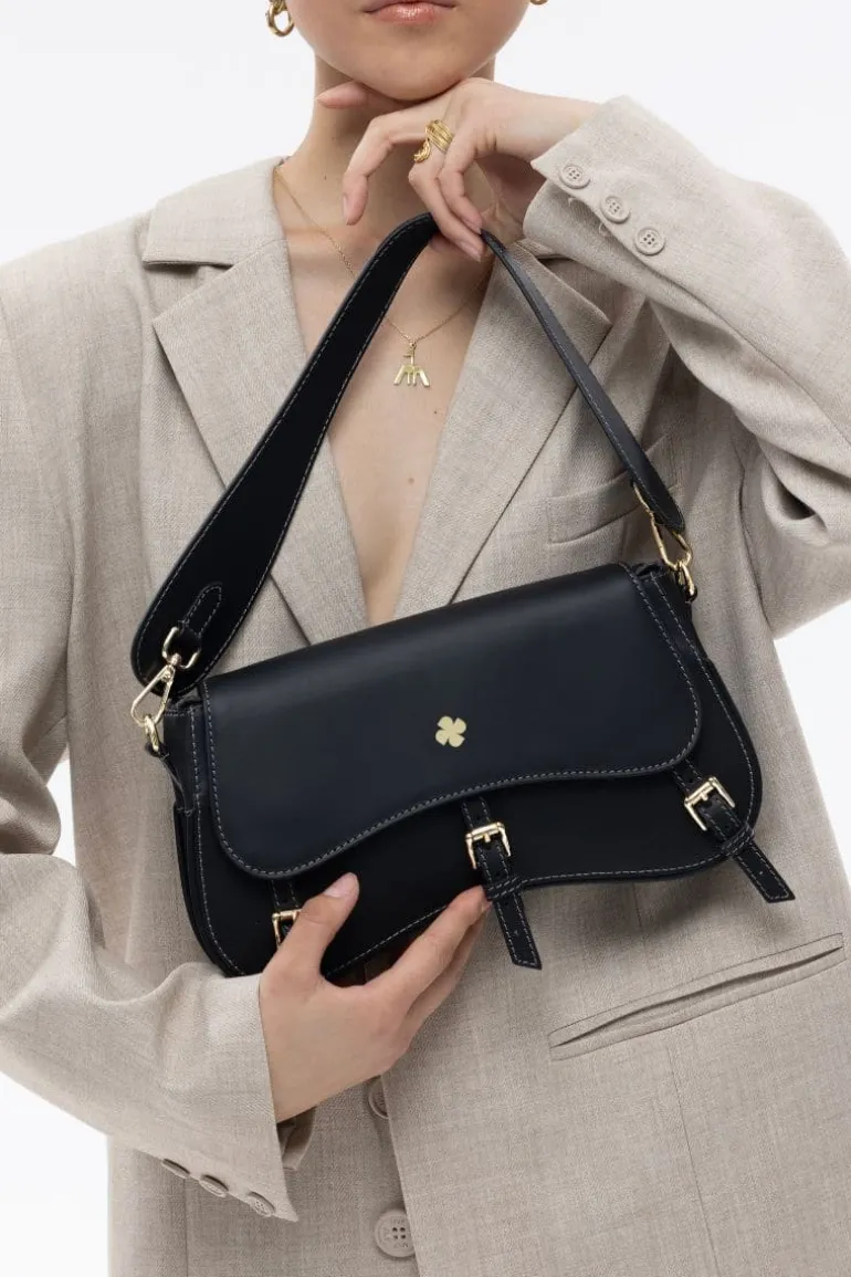 Top Handle Bags<CULT MIA CHEVY SADDLE BAG Black
