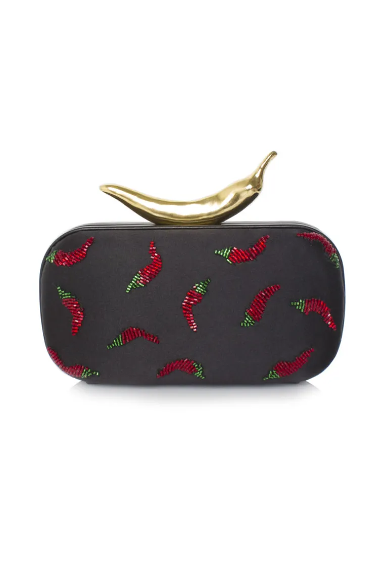 Clutch Bags<CULT MIA CHILI ON SIZZLE BOX CLUTCH Black