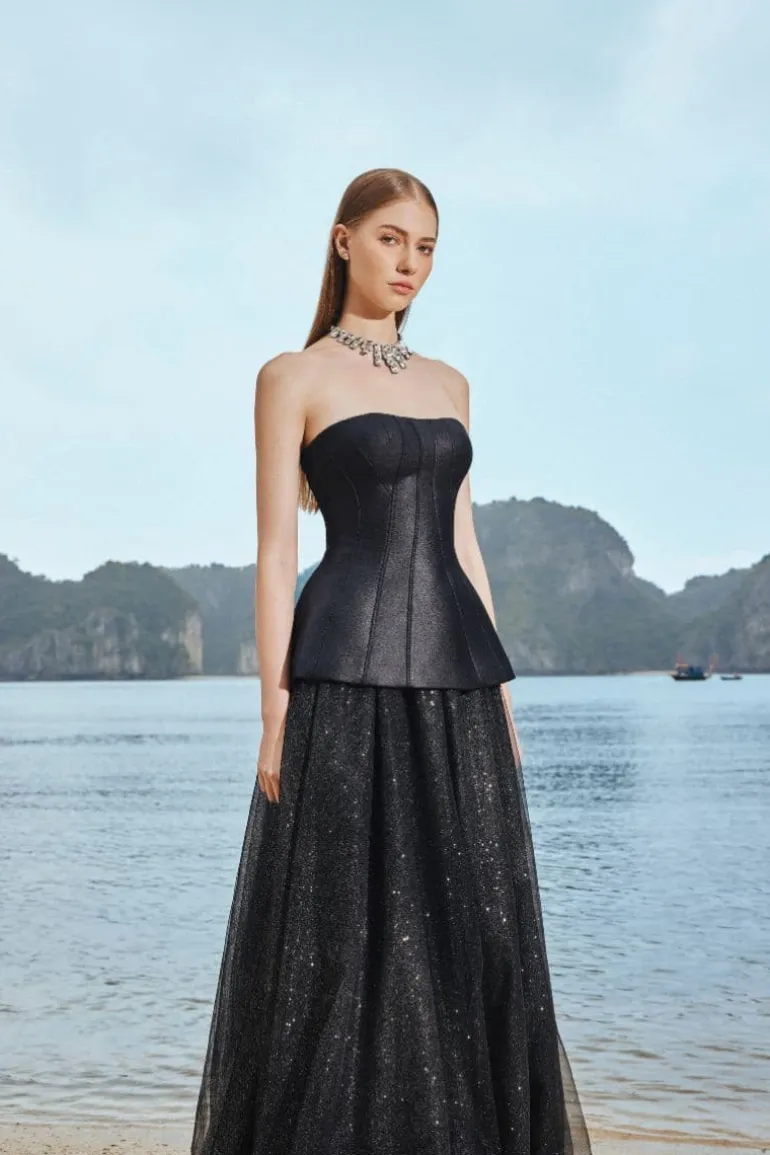 Outfit Sets<CULT MIA CLASSIC CORSET AND FLOWING SKIRT SET Black