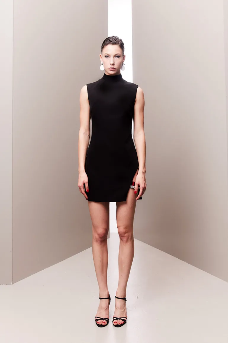 Dresses | Mini Dresses<CULT MIA CRYSTAL ACCENTS CUT-OUT MINI DRESS Black