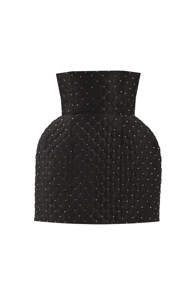 Skirts<CULT MIA CRYSTAL QUILTED MINI SKIRT Black