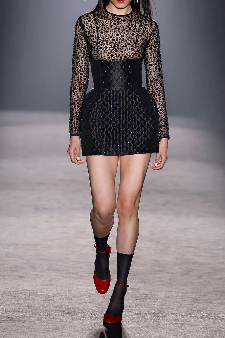 Skirts<CULT MIA CRYSTAL QUILTED MINI SKIRT Black