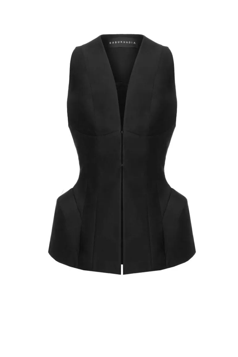 Tops<CULT MIA CUTOUT FLARED TOP Black