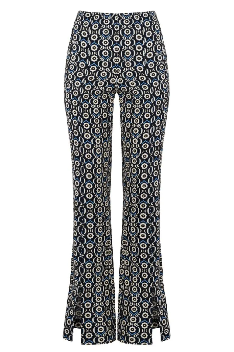 Pants<CULT MIA DAISY PRINT FLARED PANTS Black