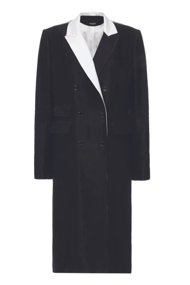 Coats<CULT MIA DOUBLE BREASTED WHITE COLLAR COAT Black