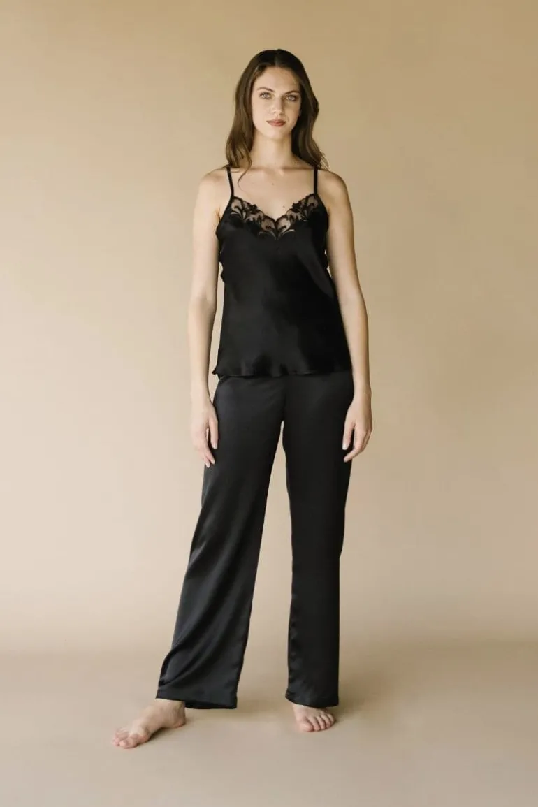 Sleep & Loungewear<CULT MIA ELOISE SILK PANTS Black