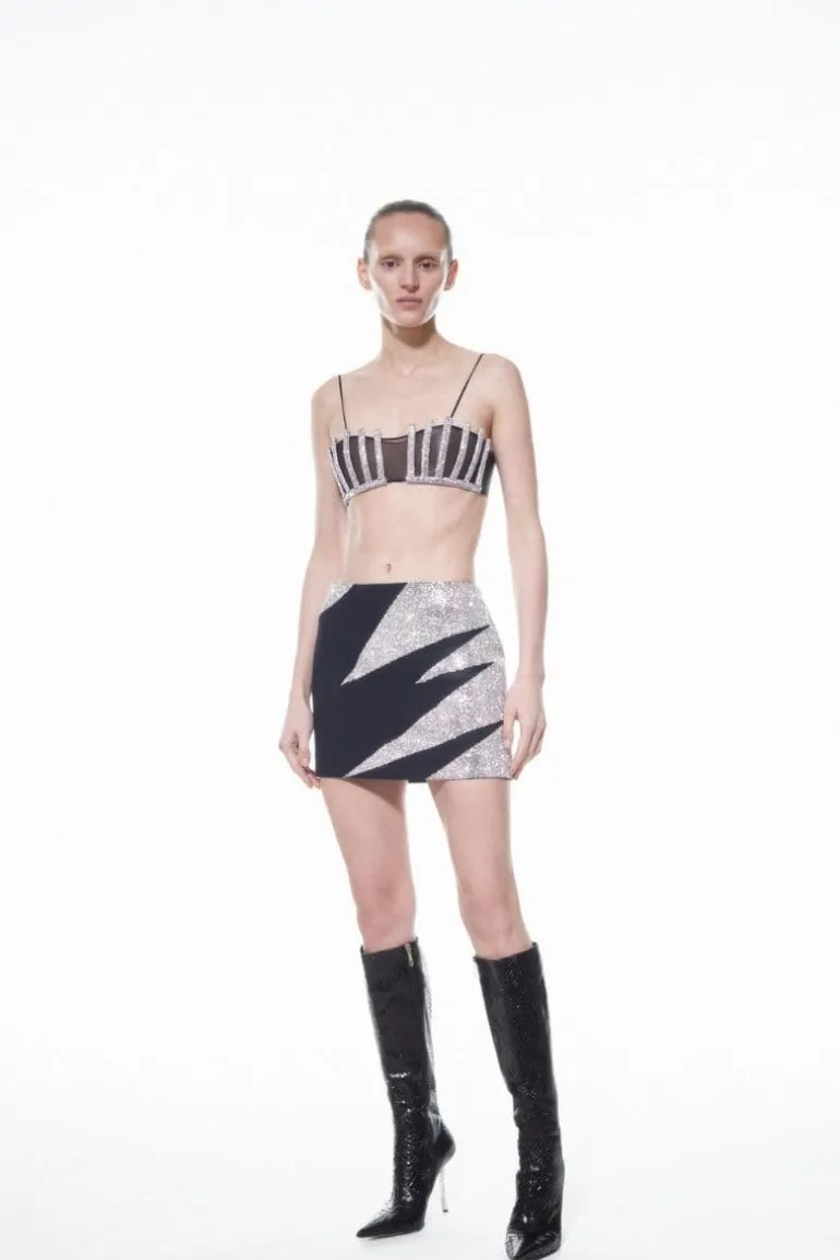 Skirts<CULT MIA EMBELLISHED STARLIGHT MINI SKIRT Black