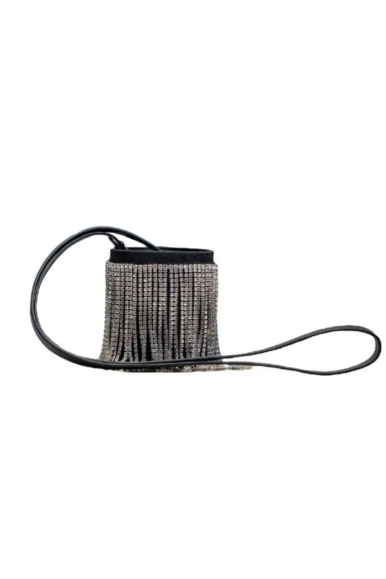 Top Handle Bags<CULT MIA FRINGE MINI KYKLOS BAG Black