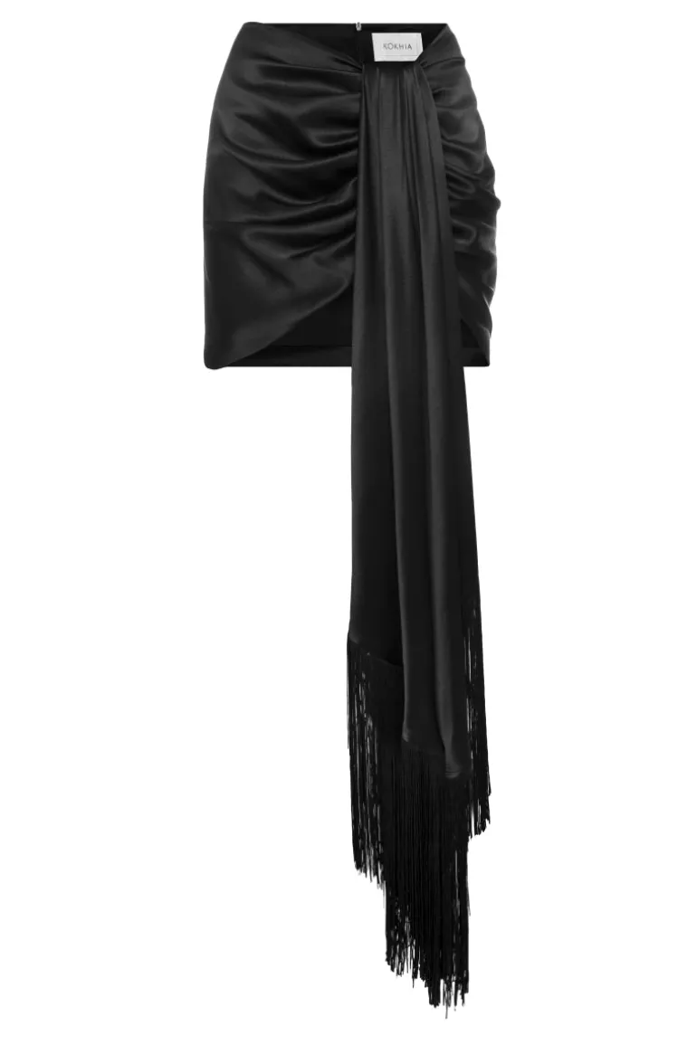 Skirts<CULT MIA FRINGE TRIM MINI SKIRT Black