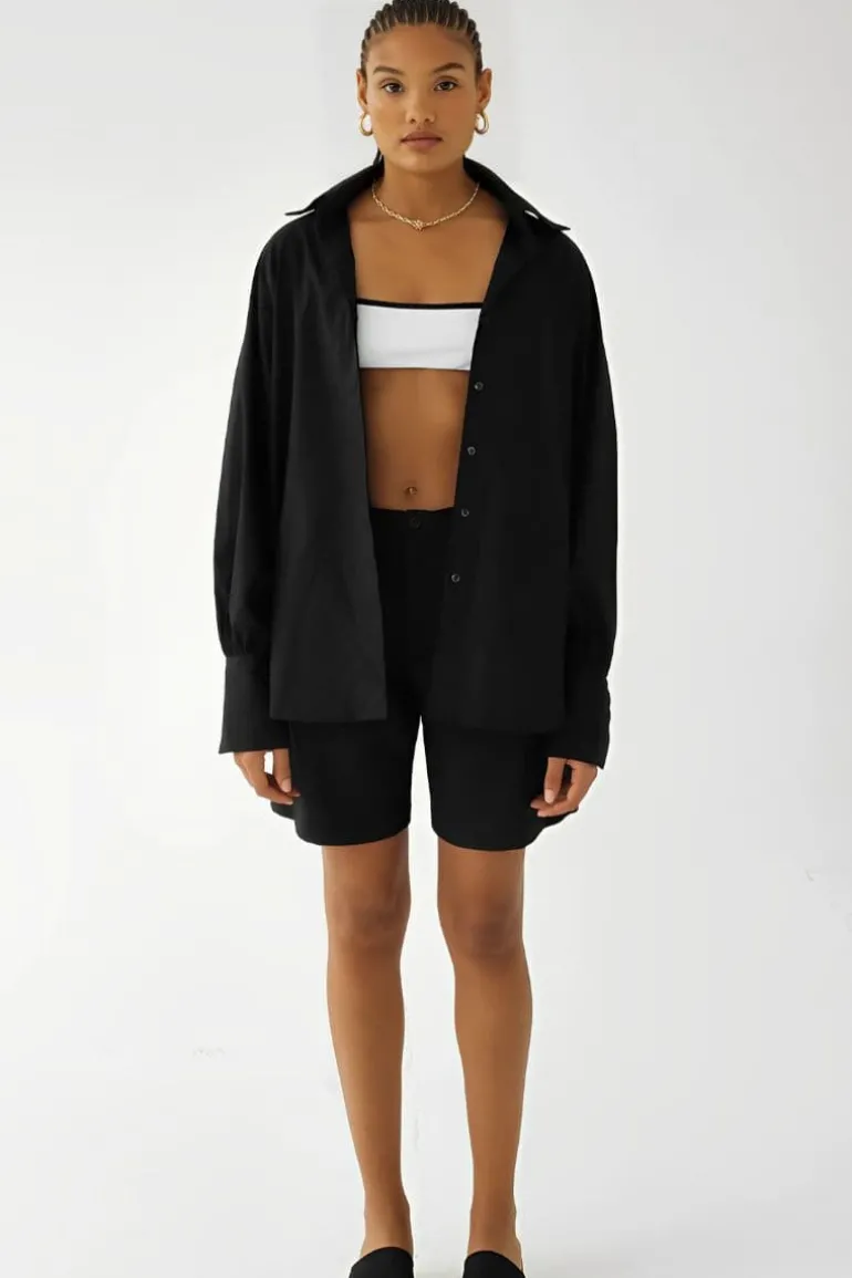 Tops<CULT MIA GIOIA BOYFRIEND BLOUSE Black
