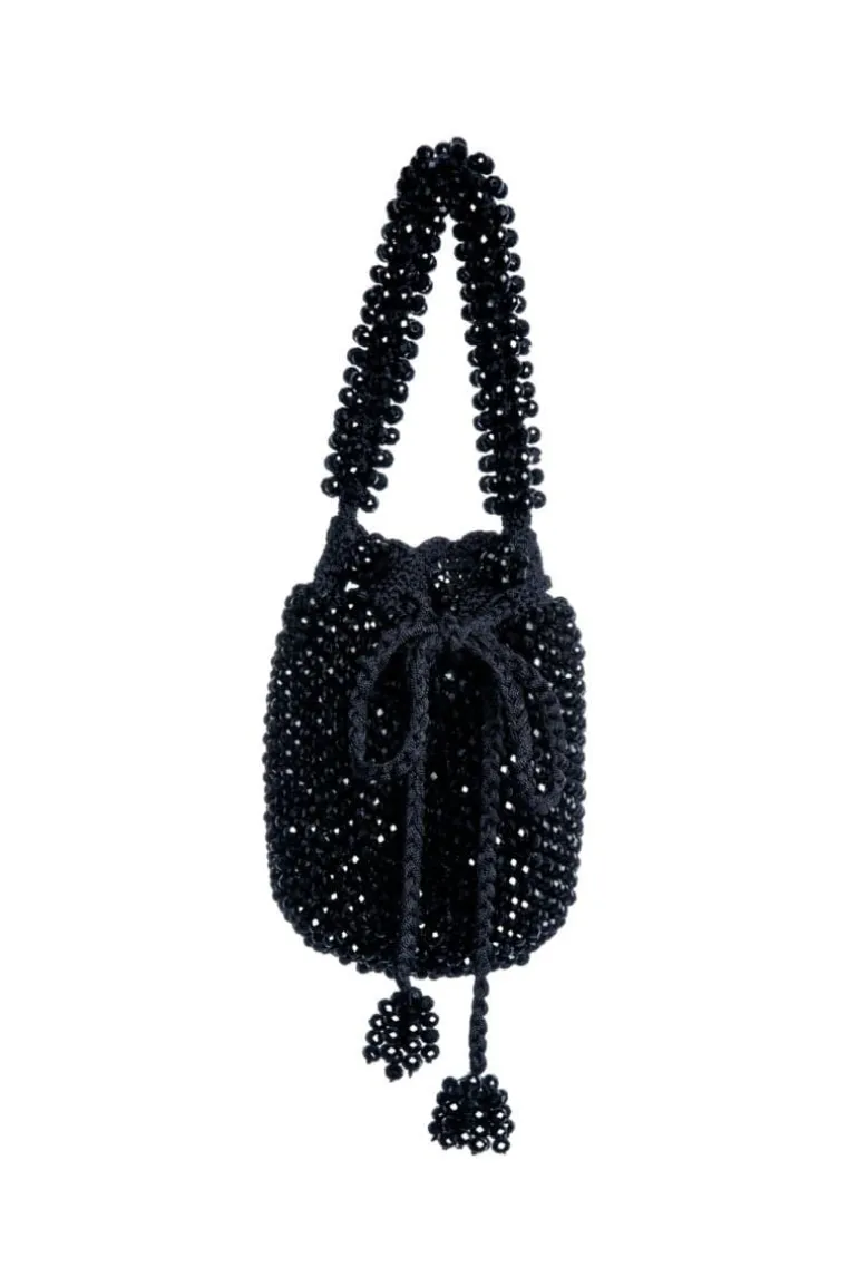 Top Handle Bags<CULT MIA HANDMADE CERRJÓN BEADED BAG Black