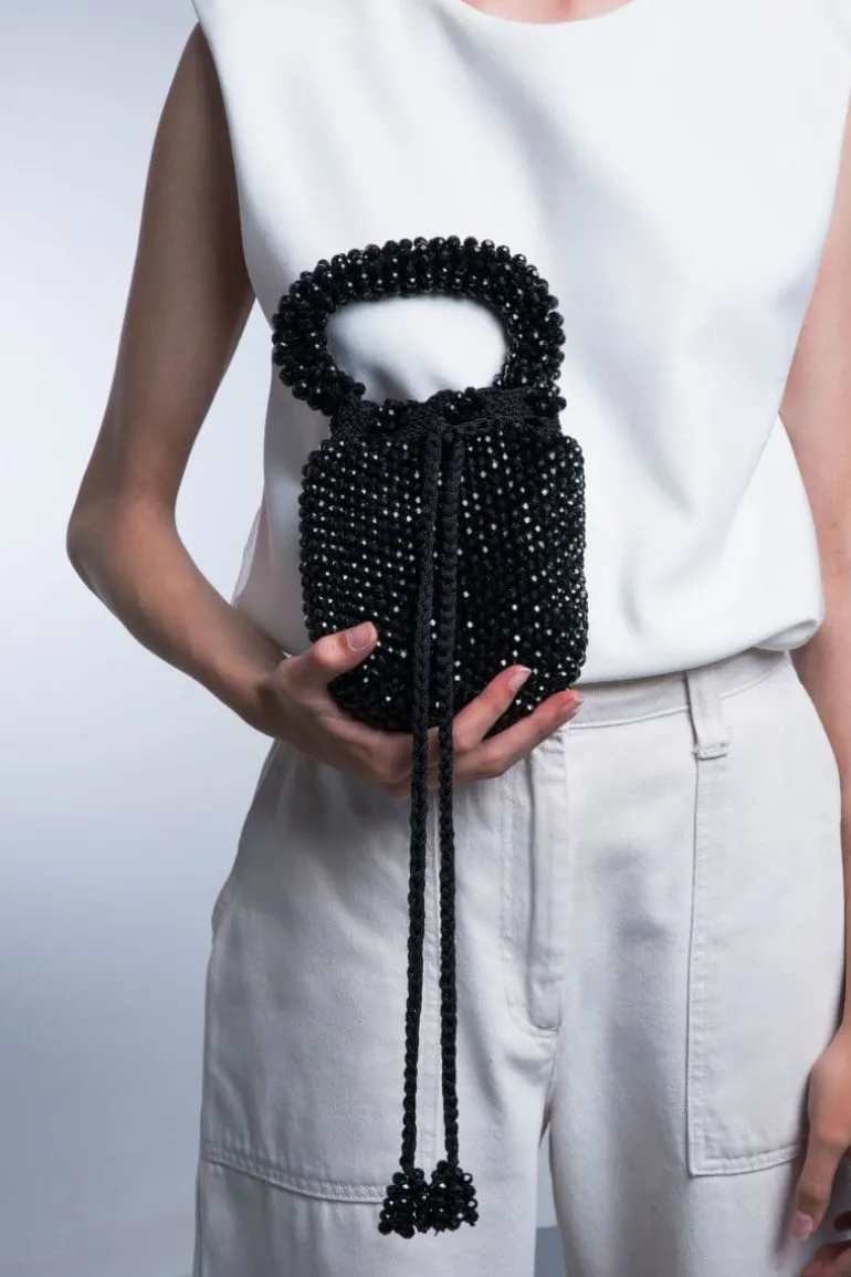 Top Handle Bags<CULT MIA HANDMADE CERRJÓN BEADED BAG Black