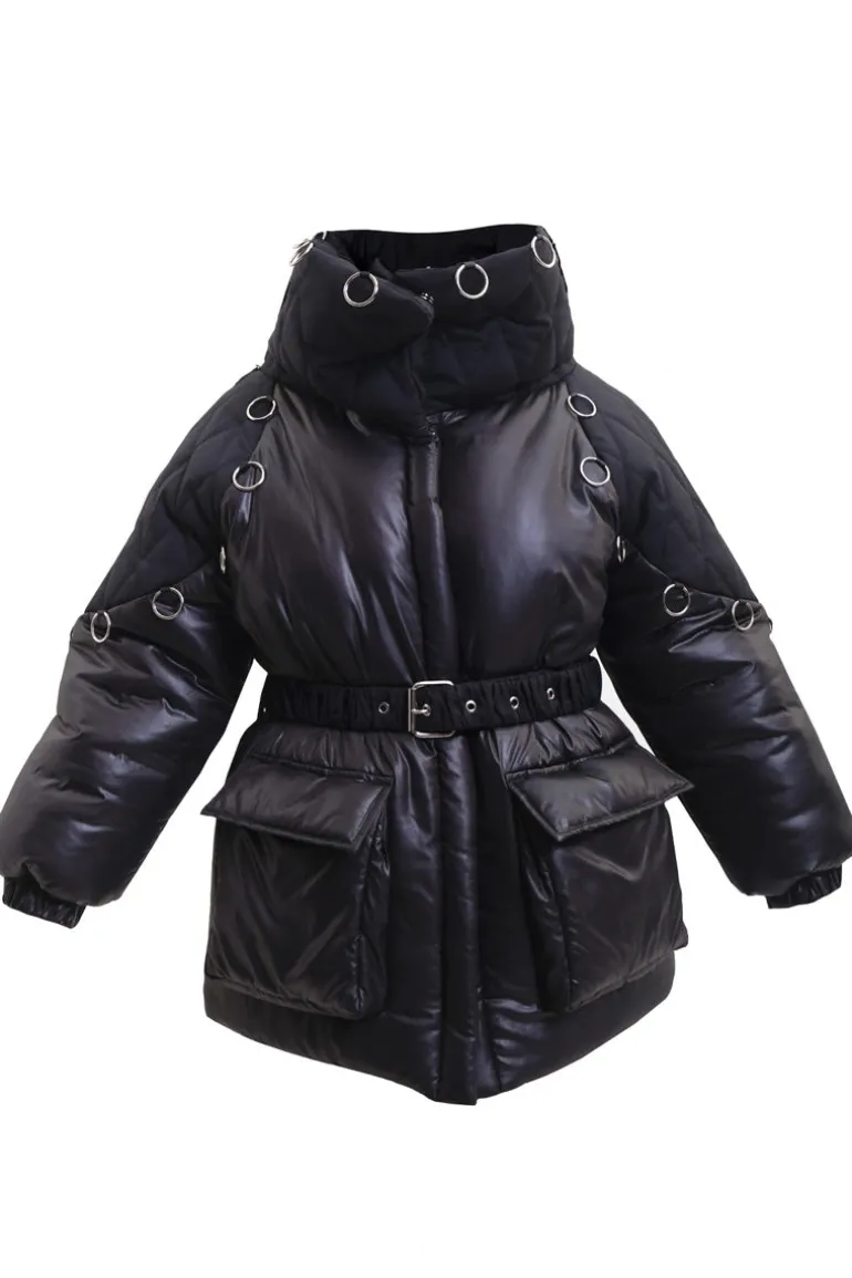 Jackets<CULT MIA HIGH-NECK PUFFER JACKET Black