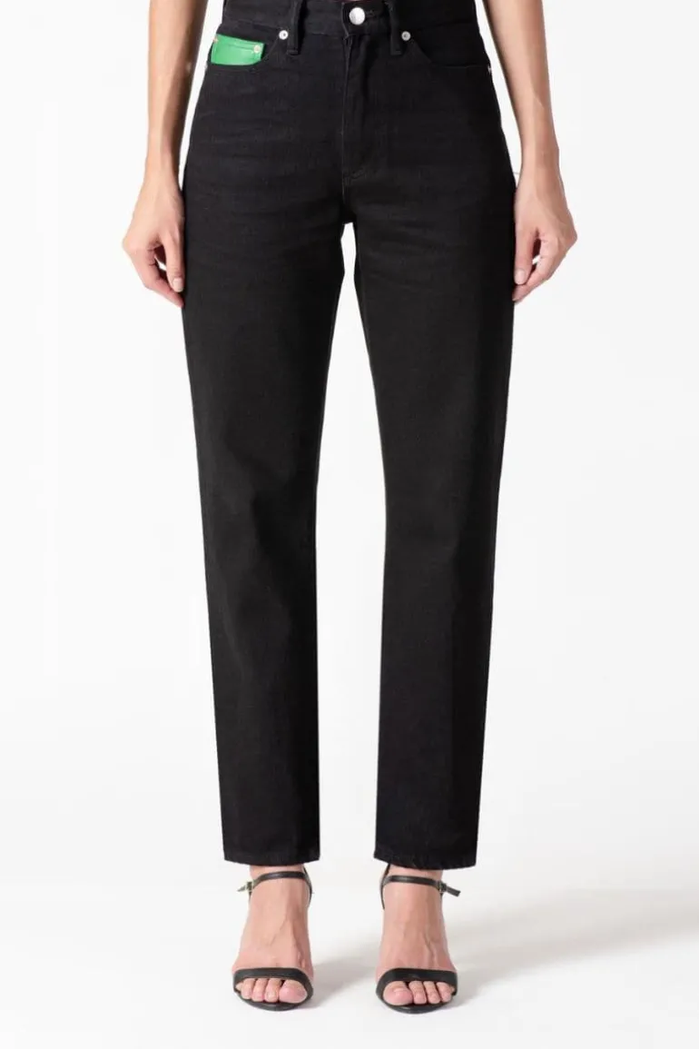 Pants<CULT MIA HIGH-RISE SLIM-LEG JEANS Black