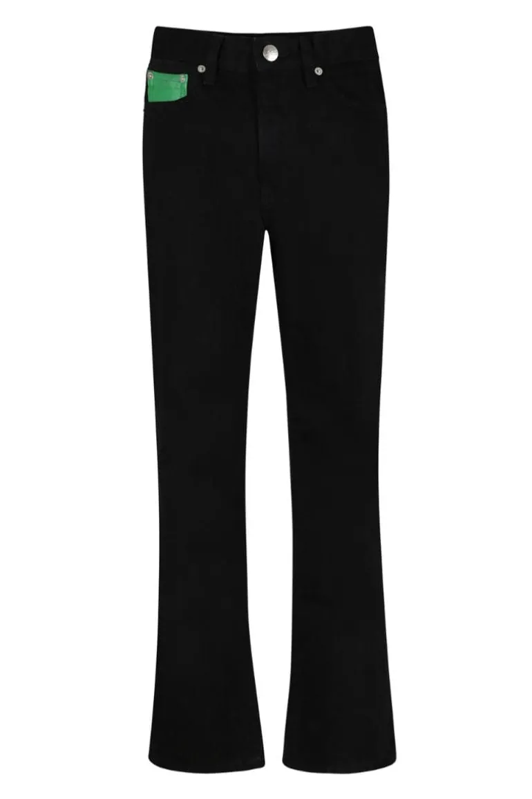 Pants<CULT MIA HIGH-RISE STRAIGHT-LEG JEANS Black