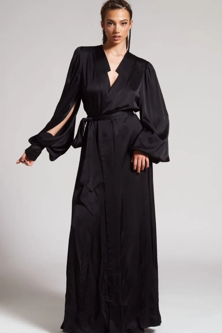 Sleep & Loungewear<CULT MIA INFINITY MAXI ROBE Black